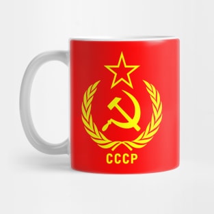 CCCP Hammer sickle vine leaf yellow star Mug